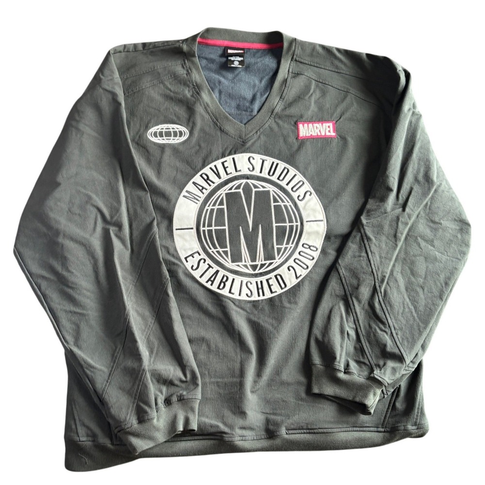 Marvel Pullover Windbreaker 2XL Black Marvel Studios Embroidered Patch Avengers